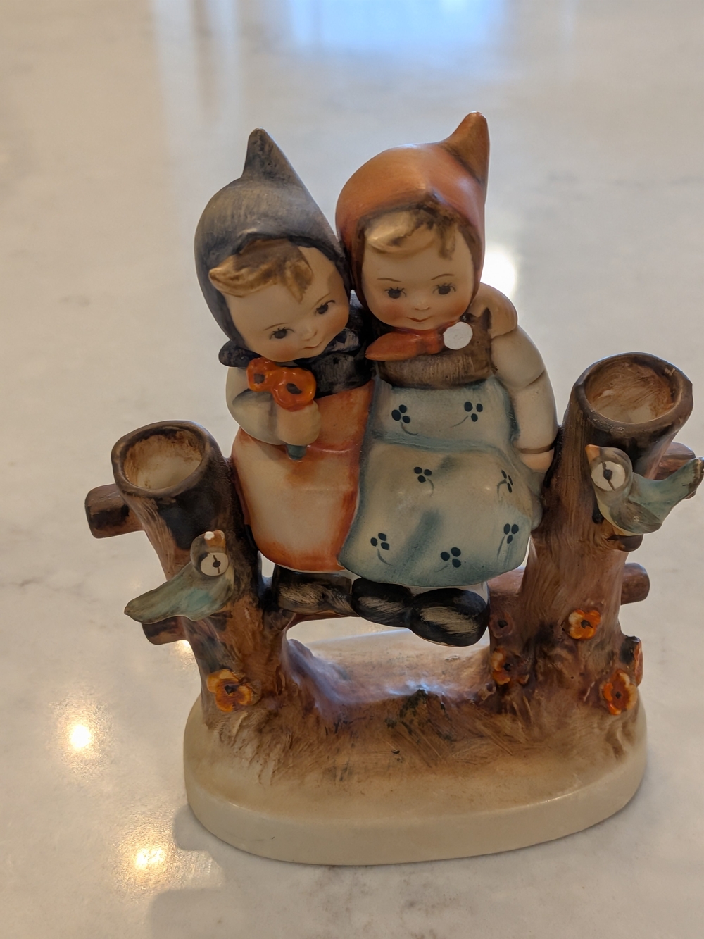 Vintage 1960s Hummel Style Ceramic Figurine of Two Children - Picture 2 of 6